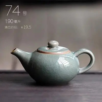 Retro Ceramic Kiln Change Teapot, Coarse Ceramic, Lifting Beam Pot, Household Kungfu Tea Set