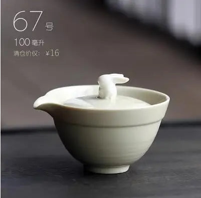 Retro Ceramic Kiln Change Teapot, Coarse Ceramic, Lifting Beam Pot, Household Kungfu Tea Set
