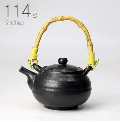 Retro Ceramic Kiln Change Teapot, Coarse Ceramic, Lifting Beam Pot, Household Kungfu Tea Set