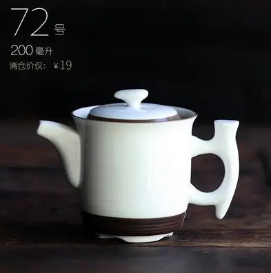 Retro Ceramic Kiln Change Teapot, Coarse Ceramic, Lifting Beam Pot, Household Kungfu Tea Set