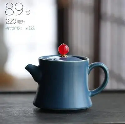 Retro Ceramic Kiln Change Teapot, Coarse Ceramic, Lifting Beam Pot, Household Kungfu Tea Set