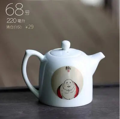 Retro Ceramic Kiln Change Teapot, Coarse Ceramic, Lifting Beam Pot, Household Kungfu Tea Set