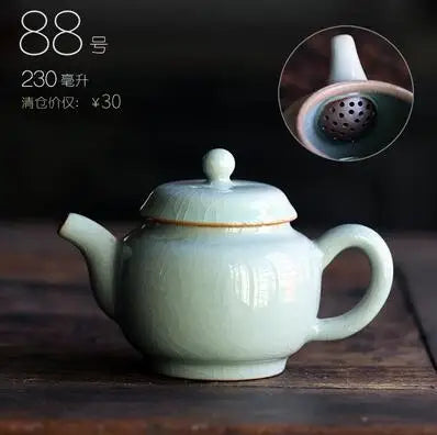 Retro Ceramic Kiln Change Teapot, Coarse Ceramic, Lifting Beam Pot, Household Kungfu Tea Set