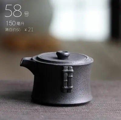 Retro Ceramic Kiln Change Teapot, Coarse Ceramic, Lifting Beam Pot, Household Kungfu Tea Set