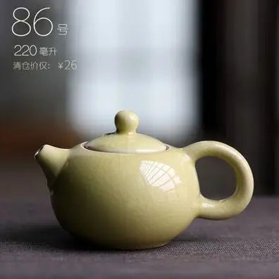 Retro Ceramic Kiln Change Teapot, Coarse Ceramic, Lifting Beam Pot, Household Kungfu Tea Set