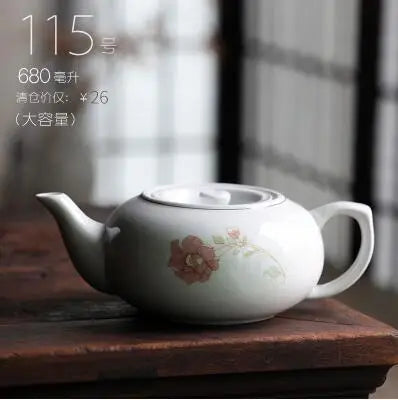 Retro Ceramic Kiln Change Teapot, Coarse Ceramic, Lifting Beam Pot, Household Kungfu Tea Set