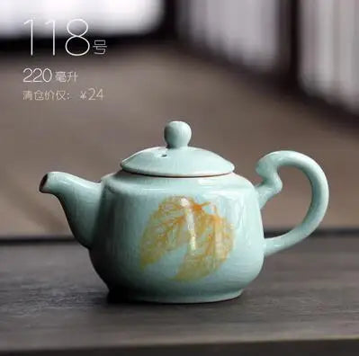 Retro Ceramic Kiln Change Teapot, Coarse Ceramic, Lifting Beam Pot, Household Kungfu Tea Set