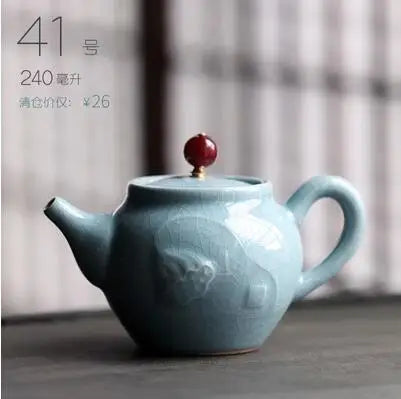 Retro Ceramic Kiln Change Teapot, Coarse Ceramic, Lifting Beam Pot, Household Kungfu Tea Set