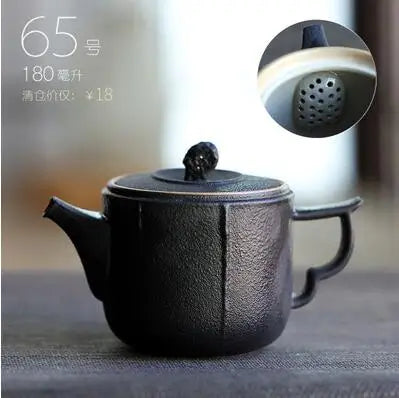 Retro Ceramic Kiln Change Teapot, Coarse Ceramic, Lifting Beam Pot, Household Kungfu Tea Set