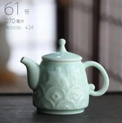 Retro Ceramic Kiln Change Teapot, Coarse Ceramic, Lifting Beam Pot, Household Kungfu Tea Set