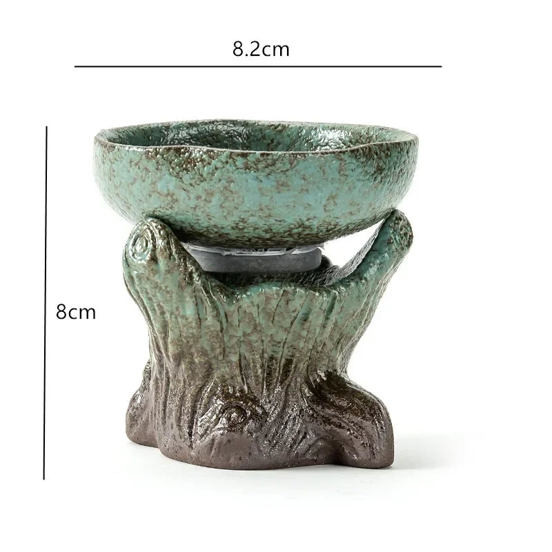 Retro Ceramic Tea Strainer Handmade Cha Hai filter Coffee Punch Filter Chinese pottery Tea set Accessories Drinkware