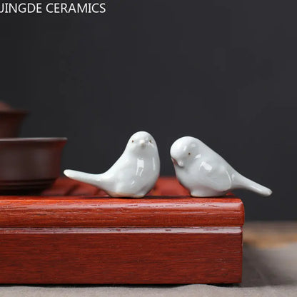 Retro Ceramics Mini Tea Pet Chinese Zodiac Animal Statue Tea Figurine Ornaments Desktop Crafts Tea Set Decoration Accessories