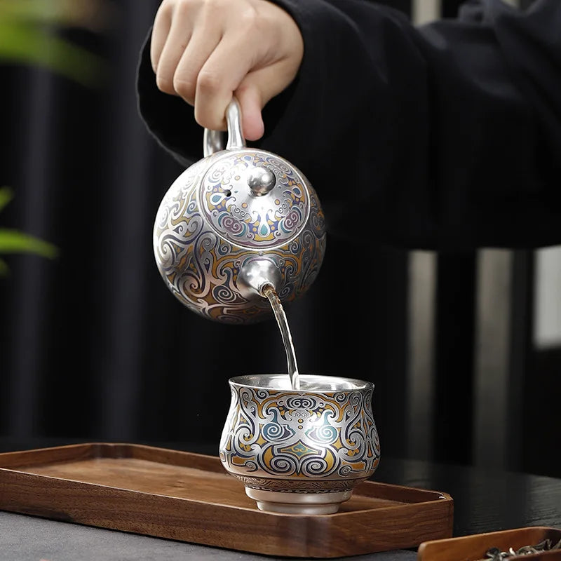 Retro Chinese Handmade Kongfu Tea Set, Ceramic Yixing Teapot, Oolong Puer Tea, Boil Water, Clay Kettle, High-end Gift