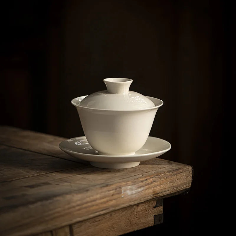 Retro Chinese Sancai Gaiwan Ceramic Teaware Tea Cups Tea Tureen Handmade Home Decor Gongfu Porcelain Tea Bowl Cup