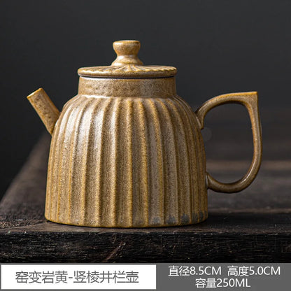 Retro Chinese Teapot Pottery Tea Kettles Elegant Teaware Ceramic Tea Infuser Home Decor Ceramic Kung Fu Tea Pots