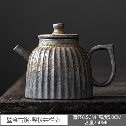 Retro Chinese Teapot Pottery Tea Kettles Elegant Teaware Ceramic Tea Infuser Home Decor Ceramic Kung Fu Tea Pots