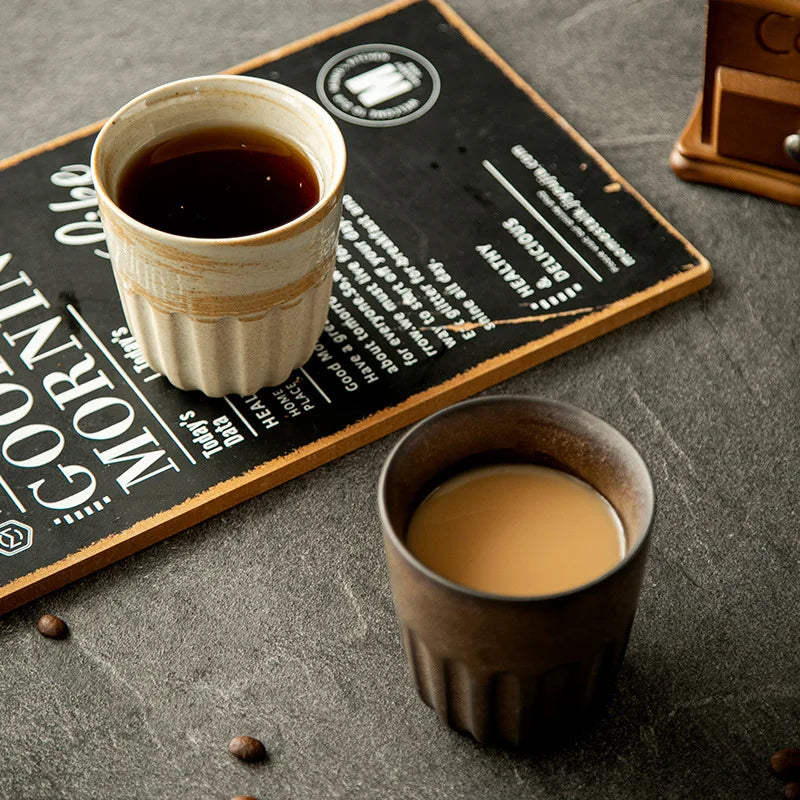 Retro Coffee Cup Japanese Ceramic Cup Home Office Water Cup Creative Couple Mug Fruit Drink Cup Teacup