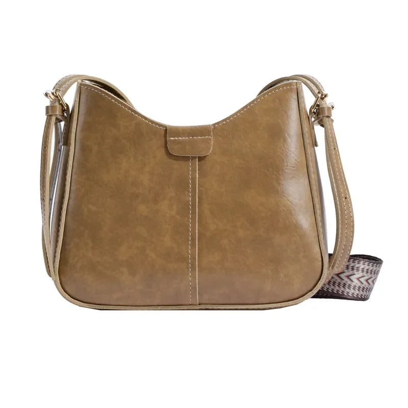 Retro Commuting Bags 2024 Women's Bag New Simple Bucket Bag Wide Shoulder Strap Crossbody Bag luxury bags designer