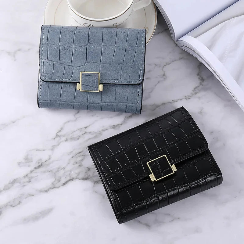 Retro Crocodile Pattern Wallet Multifunctional Holder Credit Card Case Fashion PU Clutch Coin Purse