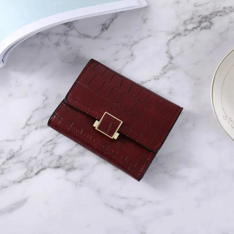 Retro Crocodile Pattern Wallet Multifunctional Holder Credit Card Case Fashion PU Clutch Coin Purse