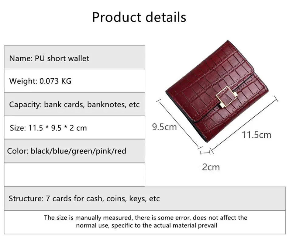 Retro Crocodile Pattern Wallet Multifunctional Holder Credit Card Case Fashion PU Clutch Coin Purse