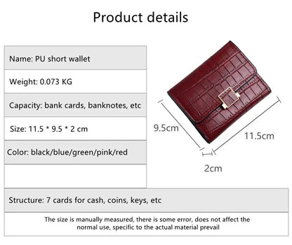 Retro Crocodile Pattern Wallet Multifunctional Holder Credit Card Case Fashion PU Clutch Coin Purse