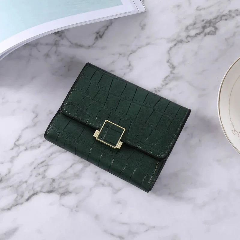 Retro Crocodile Pattern Wallet Multifunctional Holder Credit Card Case Fashion PU Clutch Coin Purse