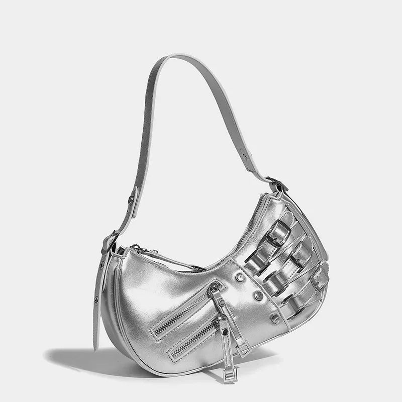 Retro Denim 2024 New Women's Fashion Versatile Underarm Shoulder Handbag Dumpling Bag
