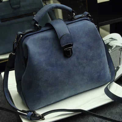Retro Doctor Fashion Large Capacity Messenger Ladies Shoulder Bag Scrub PU Leather Handbag Two New Style