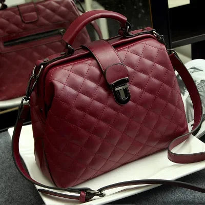 Retro Doctor Fashion Large Capacity Messenger Ladies Shoulder Bag Scrub PU Leather Handbag Two New Style