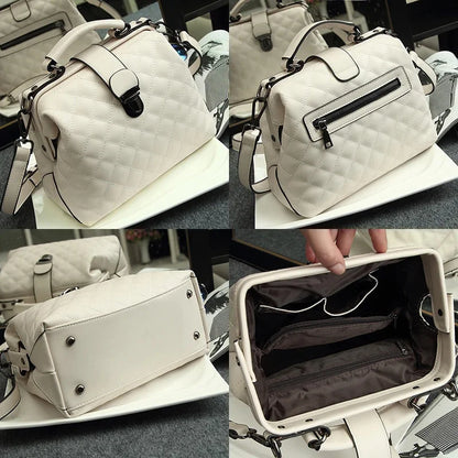 Retro Doctor Fashion Large Capacity Messenger Ladies Shoulder Bag Scrub PU Leather Handbag Two New Style