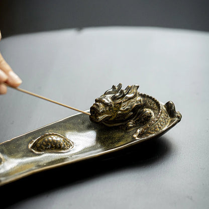 Retro Double Dargon Ceramic Line Incense Burner Creative Insert Aromatherapy Furnace Zen Censer Burner Holder Teaware Ornaments