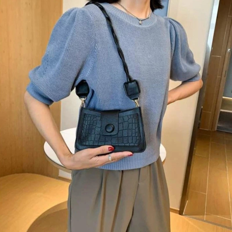 Retro Embossed Clutch Shoulder Bag Tote Handbag Sling Phone Pouch for Women Shopping Underarm Bags