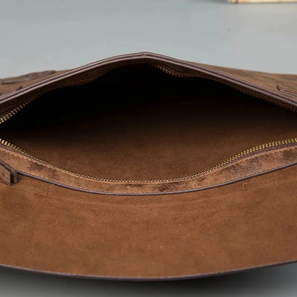 Retro Fashion Men Hand Ultra-Thin Document Briefcase Casual Trendy Small Bag For Male