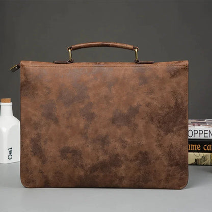 Retro Fashion Men Hand Ultra-Thin Document Briefcase Casual Trendy Small Bag For Male