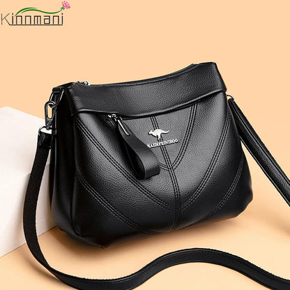 Retro Fashion Women's Shoulder Bag New High Quality Women's Crossbody Bags Multi Pocket Large Capacity Girl Soft Wallet Bolsa