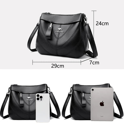 Retro Fashion Women's Shoulder Bag New High Quality Women's Crossbody Bags Multi Pocket Large Capacity Girl Soft Wallet Bolsa