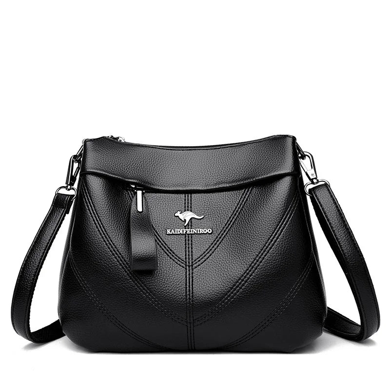 Retro Fashion Women's Shoulder Bag New High Quality Women's Crossbody Bags Multi Pocket Large Capacity Girl Soft Wallet Bolsa