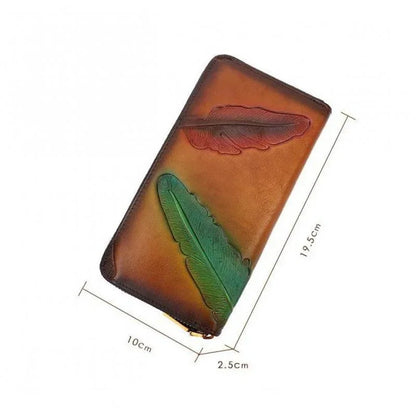 Retro Fashion Women's Wallets 2024 New Long Women Wallet Luxury Card Holder Embossed Handmade Phone Clutch Money Bag For Ladies