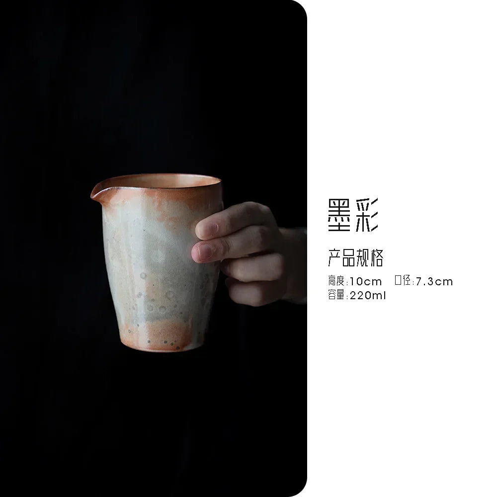 Retro Firewood Kiln Change Ink Ceramic Tea Pitcher Japanese Sharing Fair Cup Cha Hai Justice Cup for Tea Ornaments Accessories