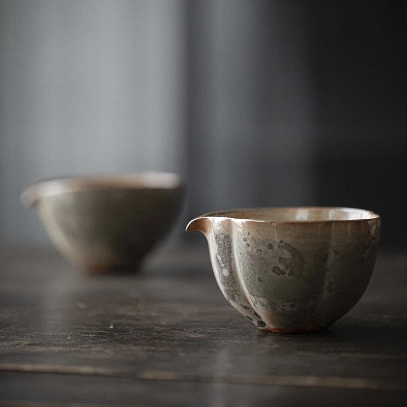 Retro Firewood Kiln Change Ink Ceramic Tea Pitcher Japanese Sharing Fair Cup Cha Hai Justice Cup for Tea Ornaments Accessories