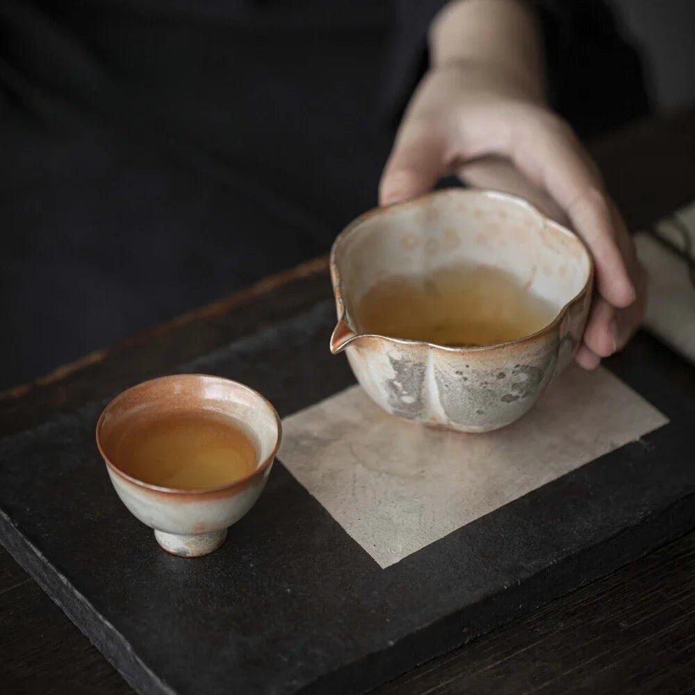Retro Firewood Kiln Change Ink Ceramic Tea Pitcher Japanese Sharing Fair Cup Cha Hai Justice Cup for Tea Ornaments Accessories