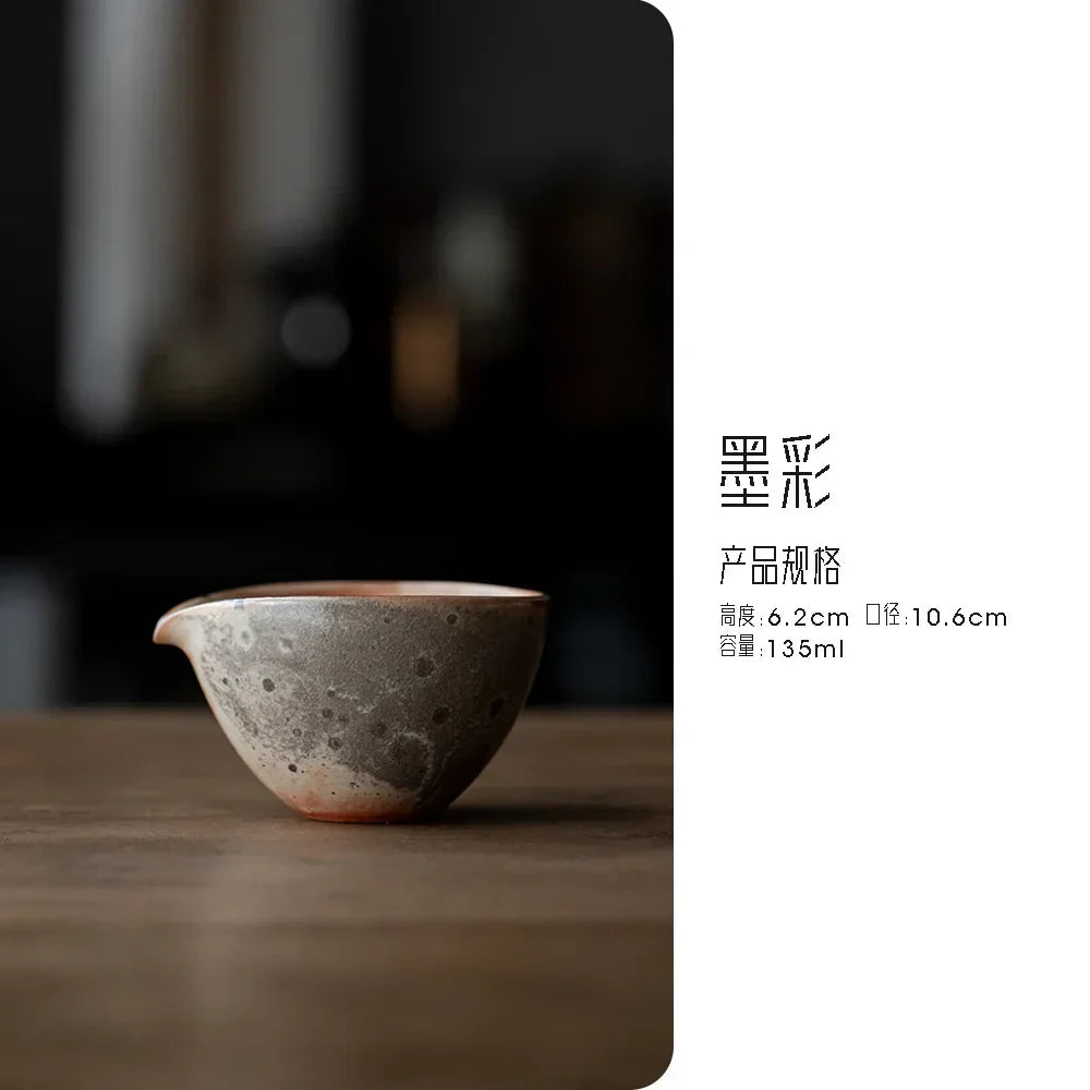 Retro Firewood Kiln Change Ink Ceramic Tea Pitcher Japanese Sharing Fair Cup Cha Hai Justice Cup for Tea Ornaments Accessories