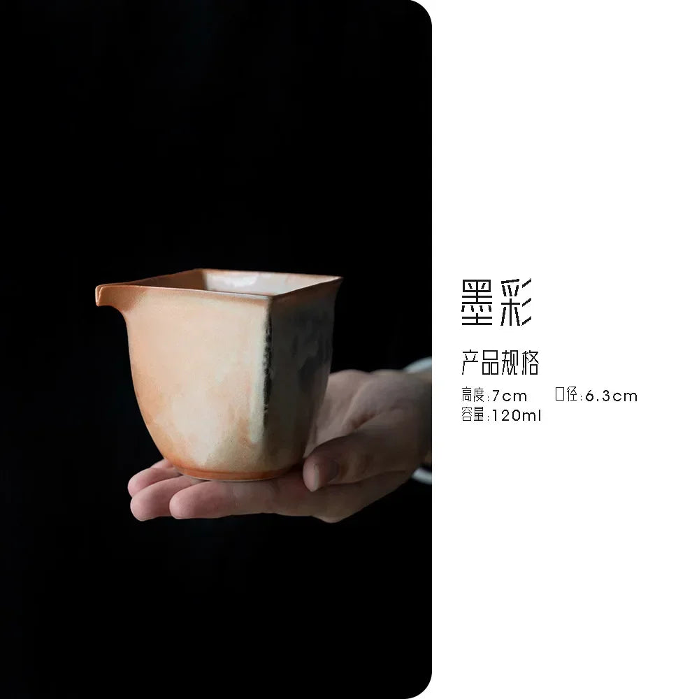 Retro Firewood Kiln Change Ink Ceramic Tea Pitcher Japanese Sharing Fair Cup Cha Hai Justice Cup for Tea Ornaments Accessories