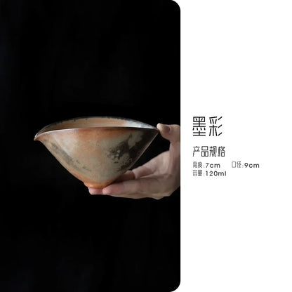 Retro Firewood Kiln Change Ink Ceramic Tea Pitcher Japanese Sharing Fair Cup Cha Hai Justice Cup for Tea Ornaments Accessories