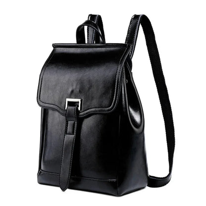 Retro Genuine Cow Backpack For Women Oil Wax Leather Travel Ladies Shoulder Bag Fashion Teenager Girls Small Schoolbag
