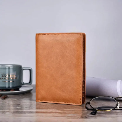 Retro Genuine Leather Cowhide Travel Passport ID Card Cover Holder Case Protector Organizer Wallet