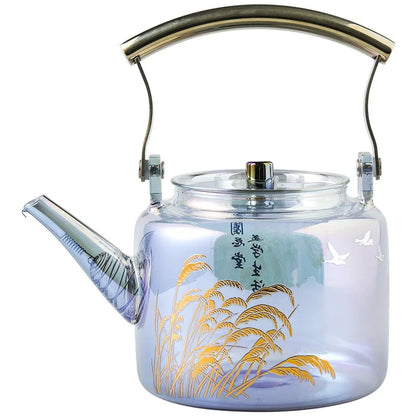 Retro Glass Teapot Household Health Pot Pu'er Tea Kettle Copper Handle Kettle Tea Pot Thickened Heat-resistant Tea Sets Tea Pot