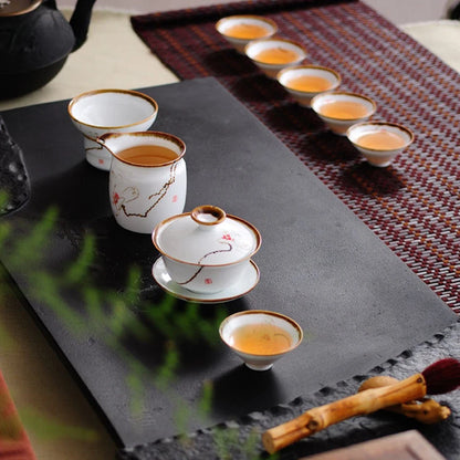 Retro Hand Painted Flower Pattern Ceramic Gaiwan Teacup Handmade Tea Tureen Bowl Chinese Porcelain Teaware Drinkware 120ml