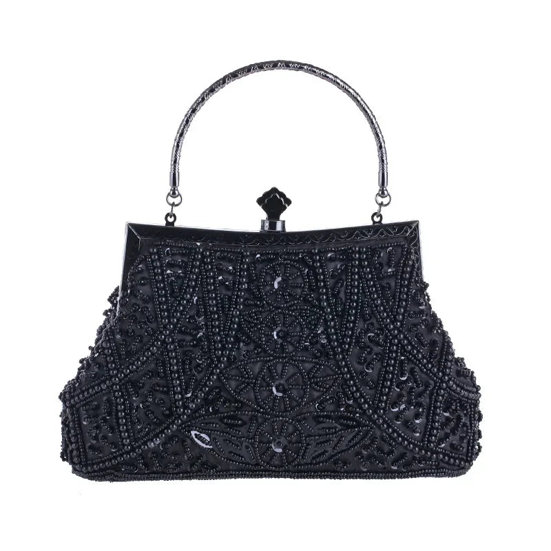 Retro Handbag Luxury Evening Clutch Bag Pearl Embroidered Design Ladies Wedding Party Dinner Bags for Women Purse High Quality